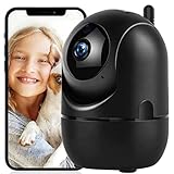 Cámara Vigilancia WiFi Interior de Seguridad con Detección de Movimiento y Visión Nocturna, Camara IP 1080P, Camara Vigilancia de Bebé con Audio Bidireccional Compatible iOS Android Color Negro