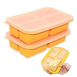 Bandeja de cubitos de hielo Jumbo de silicona con tapa, congelador de sopa, bandejas de congelador de alimentos para bebés, contenedores de almacenamiento de preparación de comidas, porción de 300 ml