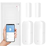 WIYETY Sensor de puerta WiFi de 2 piezas, sensor de alarma de puerta, sensor de contacto de ventana inalámbrico WiFi, sensor de contacto de ventana inteligente para la seguridad del hogar, Smart Tuya