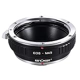 K&F Concept - Adaptador Lentes Canon EOS EF EF-S Mount a Montura Cámaras Micro 4/3 para Olympus Pen E-P1 P2 P3 P5 E-PL1 Panasonic Lumix GH1 2 3 4 5