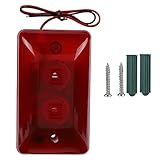 Sirena de Alarma con Luz Estroboscópica Alarma de Zumbador de 12 Voltios 14 × 9 × 5 12v 15w Sirena Estroboscópica con Cable Sonido de Alarma Estroboscópica Luz Roja Intermitente