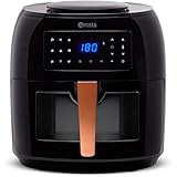 AMSTA Freidora de Aire Sin Aceite 7.5L | 1800W | Panel Digital, 9 Programas, Ventana Transparente, Temporizador, Apagado Automático, Temperatura Ajustable