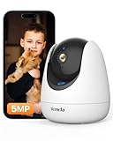 Tenda CP7 V2.0 Cámara WiFi Vigilancia Interior 5MP,Detección Humana, Llamada con un Solo Clic, Cámara de Seguridad Interior con Audio Bidireccional, Alexa, Camara Vigilancia para Bebé y Mascota