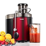 FOHERE Licuadora para Verduras y Frutas 400W de Acero Inoxidable, 3 Velocidades Extractor de Zumos y Verduras con, Extractor de Jugos con Función Antigoteo, Cepillo Incluido, Fácil de Limpiar