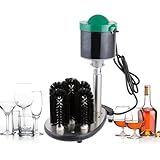 CYMYYDS Lavavasos Eléctrico Comercial, Máquina para Limpiar Vasos De Vino, 5 Cepillos De Limpieza, Enjuagador Automático De Vasos, hasta 600-800 Tazas por Hora, Bares Y Cafeterías