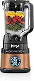 Ninja Detect Power Pro Batidora 2 en 1 (1200W), con jarra de 2 L (capacidad máx. 1900 ml) y 1 vasos, para smoothies, picar verduras y mezclar bebidas congeladas, negro/cobre, TB301EUCP