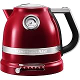 KitchenAid Hervidor de Agua Eléctrico con Control de Temperatura - Calentador Eléctrico de 1,5L - Artisan - Jarra con Filtro Antical Extraíble - 2400W - Rojo manzana