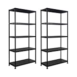THINIA HOME Pack 2 Estanterías de Resina con 5 Baldas 175kg 90x40x180cm