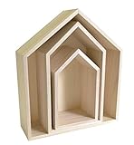 Artemio 14001999 - Juego de 3 estantes para decoración de casa, Madera, Color Beige, 30 x 10 x 34,5 cm