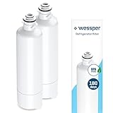 Wessper 2x Filtro de Agua para Frigorífico de Repuesto para Bosch Sie Gaggenau 11025825, 11032518 | Elimina el Cloro y Sustancias Nocivas,Sistema de Agua de ósmosis Inversa - Blanco