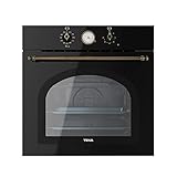 Teka HRB 6300 AT - Horno Multifunción SurroundTemp de 60 cm, Country Style Edition, 9 Funciones de Cocinado, Reloj Analógico con Programador, Color Antracita Brass