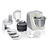 Bosch Hogar Robot de cocina con accesorios, 1000 W, 3.9 litros de capacidad, Color Gris/Plata, 27.1 cm L x 28.2 cm W x 28 cm H