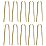 Cabilock 10 Unids 8 Cm Mini Pinzas Desechables de Bambú Pinzas para Tostadas Naturales Pinzas de Cocina Parrilla Clips de Bambú para La Cocina Casera