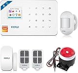 KERUI Alarmas para Casa 2G/4G GSM 2.4GHz WIFI, Sistema de Alarma Seguridad para Hogar por CALL/SMS/APP, Kits Alarma Antirrobo Inalámbrico DIY con Detector/Sensor de Movimiento Alarma Puerta sin cuotas