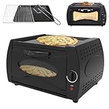 Horno Mini Pizza Chapati Roti Lahmacun Manakish Naan Panificadora, Horno Tandoor de Encimera de 15 L con Disco y Abrazadera, Control de Temperatura de 0-380 ℃ para Aparatos de Cocina para Llevar