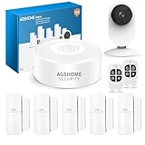 AGSHOME - Alarma de casa inalámbrica con cámara 1080P para escenarios de seguridad inteligentes, 120 dB alarma de casa conectada 2,4 GHz, kit de alarma inalámbrica con cámara 9 Pack compatible con