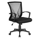 Yaheetech Silla de Oficina con Ruedas Regulable en Altura Múlti Color de Malla con Función de Mecedora Silla Escritorio para Despacho Silla de Estudio