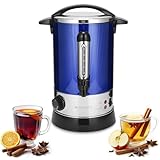 Navaris Hervidor de agua eléctrico de 6.8 L con grifo - Dispensador de bebidas calientes con termostato - Olla eléctrica para té café vino - Azul