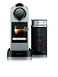 Nespresso Krups Citiz XN760B - Cafetera monodosis de cápsulas Nespresso con aeroccino, compacta, 19 bares, apagado automático, color titán