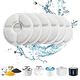 PewinGo Filtros Fuente Gatos, 1.6-2.5L Filtros Fuente para Gatos Repuesto de [6PCS] Filtros Agua Gato de Triple Acción con Resina de Intercambio Iónico, Carbón Activado, para Fuente de Agua Gatos