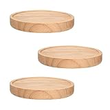 Estantería de Pared de Madera, Juego de 3 Estantería Flotante Redonda Pequeña Baldas Pared Modernas con Tornillos para Plantas Vela Foto Decoracion, para Cocina Dormitorio Baño (Diámetro Ø15cm)