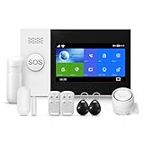 PGST Sistema de alarma antirrobo de seguridad para el hogar, 8 piezas, WIFI + GSM para el hogar y apartamento, con contacto de puerta/ventana, detector de movimiento, funciona con Alexa y Google para