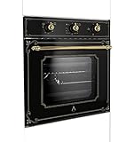 ALPHA Horno de Gas NEPTUNO GOLD GAS Rústico Dorado. Encendido Automático, Rustidor de Pollo, Guías Telescópicas, Ventilador y Te