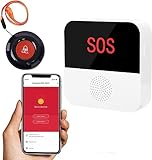 Tuya WiFi Smart SOS Emergency Alarm Beeper Botón de Llamada de Emergencia para Personas Mayores Conexión Remota de Teléfono Móvil 1 Botón de Pánico SOS 1 Receptor (sólo admite Wi-Fi de 2,4 GHz)