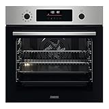 Zanussi ZOPKX6XN Horno Eléctrico Multifunción, Pirolítico, Integrable, 9 Funciones, Cavidad XXL, Display LCD, Carril Telescópico en un Nivel, 72 L de Capacidad, Inox Antihuellas, Clase A+