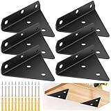 6 unidades de soportes para estanterías invisibles, color negro, 8 cm, soporte de pared para estantería, soporte flotante para estantería, soporte de pared triangular, soporte oculto para estantería