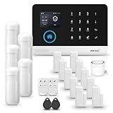 PGST Alarma para casa inalámbrica, PG103 antirrobo, Sistema Completo con Sirena de Alarma, Sensor de Puerta y de Movimiento Compatible(PG103-2G-C)