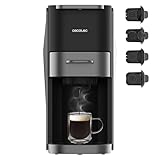 Cecotec Cafetera Cápsulas - Express Compacta FreeStyle Compact Dark. 1200W, Bomba de 20 Bares, Compatible con Dolce Gusto, Nespresso, ESE Pod y Senseo, Depósito 700ml, Diseño Elegante