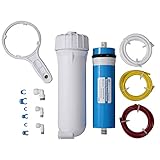 Huining 3012-400GPD - Kit de carcasa de membrana de ósmosis inversa con conector rápido de 3/8 1/4, tubo de agua, llave inglesa, compatible con sistema de filtración de agua residencial