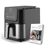 Boston Tech® Freidora de Aire Master Fryer 5L | Air fryer 1500W + 5 Programas + Control Táctil + Temperatura Ajustable | Cesta Cerámica sin PFAS + 35% Más Capacidad + Temporizador Integrado