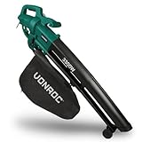 VONROC Soplador de Hojas 3 en 1 3300W - para soplar, aspirar y triturar - Velocidad máxima del Aire 270km/h - Incl. Bolsa colectora 35L