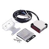 Roberee Interruptor Fotoeléctrico Reflectante, E3JK-R4M1 Barrera de Luz de Reflexión AC 90-250V 3A para Puerta de Garaje Automática Sensor de alarma Sensor bricolaje Luz de Escalera