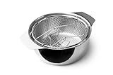 IBILI - Freidora con cestillo y tapa induktion, 20 cms, Acero inoxidable, Apto para induccion