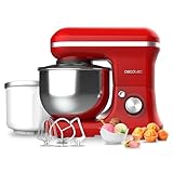 Cecotec Batidora Amasadora Cecomixer Merengue 5L 1200 Ice-Cream Red. 1200 W, 5 Funciones, Bol de Acero de 5 L y Accesorios para Batir y Amasar, Incluye Función para Hacer Helado