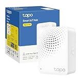 TP-Link Tapo H100 Smart Hub con 19 Tonos, Control Inteligente centralizado Hogar, Enlace a WiFi hasta 64 Dispositivos, Alarma Inteligente, Plug & Play