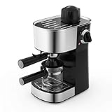 LTLWSH Máquina de café Espresso, Cafetera hidropresión de 5 Bares, 4 Tazas de 240 ml, con espumador de Leche para café Capuchino 800W