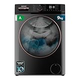 Cecotec Lavadora de Carga Frontal 9 Kg Bolero Dresscode 9610 Inverter Steel A, 2000W, 1400 RPM, Bajo Consumo, Función Vapor, Motor Inverter Plus, 15 Programas, Optimiza Nivel de Agua y Lavado