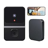 FONCBIEN Timbre Inalámbrico con Cámara, Videoportero WiFi Ring Doorbell WiFi 480P Almacenamiento en Nube Timbre Inteligente con Visión Nocturna, Audio Bidireccional (Negro)