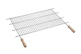 Sauvic 02475 - Parrilla Barbacoa zincada Recortable, con Mangos de Madera, 80 x 40 cm