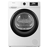 Hisense DHQE800BW2 - Secadora de Ropa, 8Kg, Class A++, Ancho 60cm, 16 Programas, Secado Automático, Secado Rápido, Secado Anti Arrugas, Bomba de Calor, Secado Ion Refresh, Blanco