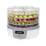 Teesa TSA3031 Deshidratador para Setas, Frutas y Verduras con Pantalla LCD, 250 W, Plástico, Blanco y Transparente