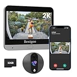 Bextgoo 2K HD Mirilla Digital Puerta WiFi con Tarjeta 32GB, Videoportero WiFi con Mirilla Digital Puerta WiFi Grabadora, Batería 8000mAh, 170° Visión, Detección Humanoide AI, Audio Bidireccional