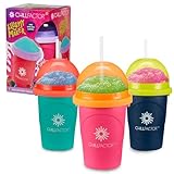 Bandai Chillfactor - Taza de Granito con Paja, Color Aleatorio, Vendido por Unidad, fabricación de Helados caseros - Taller de Cocina Creativa para niños 3 años o más - Atelier Granita