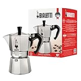 Bialetti - Moka Express: Icónica Cafetera Italiana para Espresso, Auténtico Café Italiano, Cafetera Moka 6 Tazas (270 Ml), Aluminio, Plata (Paquete de 1)