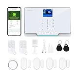 Sistema de Alarma para el Hogar,Sistema de Seguridad de Alarma para el Hogar Inteligente de 12 Piezas DIY Sin Cuota Mensual,Sensores de Puerta/Ventana,Trabajar Alexa Google,para Casa Oficina,Villa