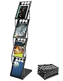 QWORK® Expositor De Revistas A4, Expositor Para Folletos, Plegable, Negro